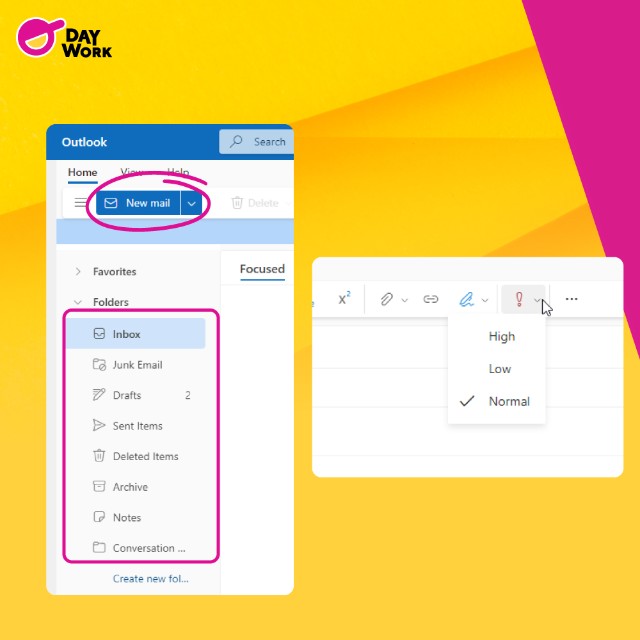 outlook กล่องข้อความ สร้างอีเมลล์ใหม่