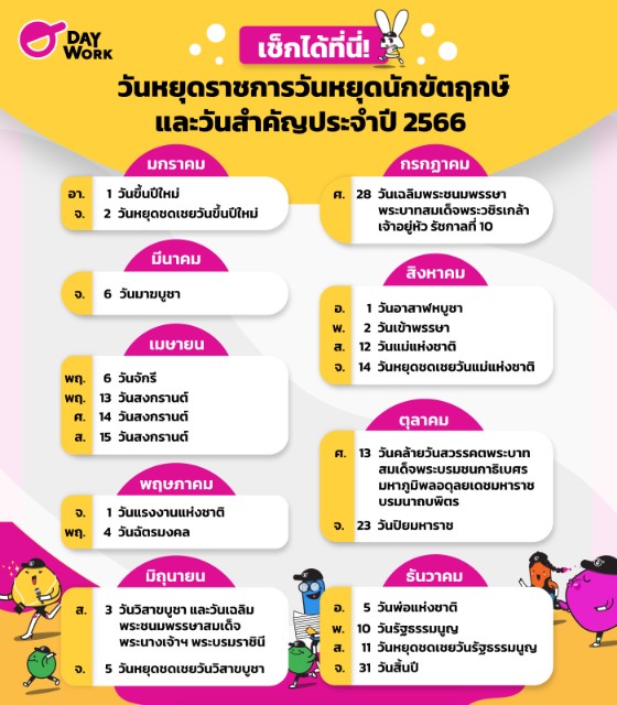 สรุป วันหยุด 2566