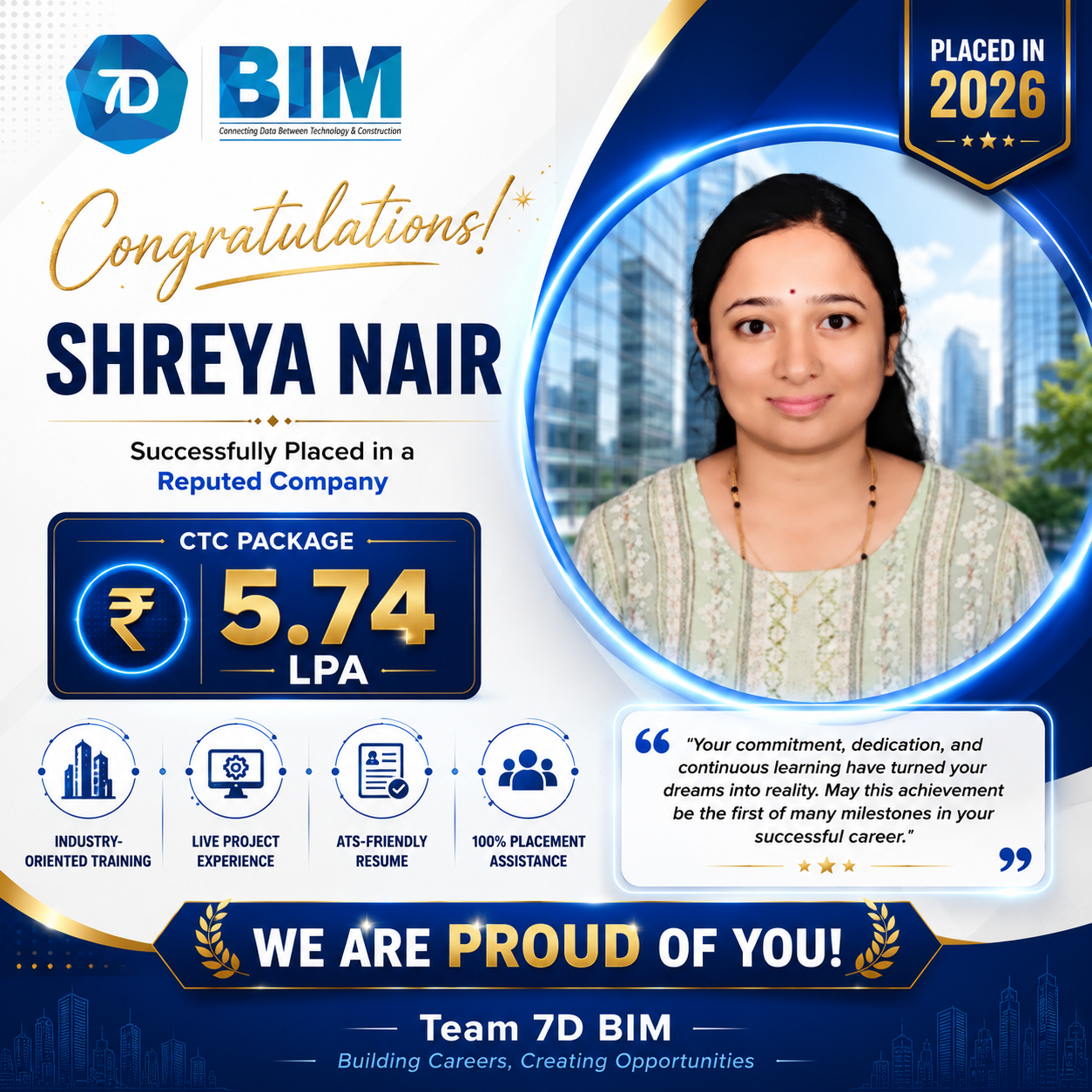 Shreya Nair placement