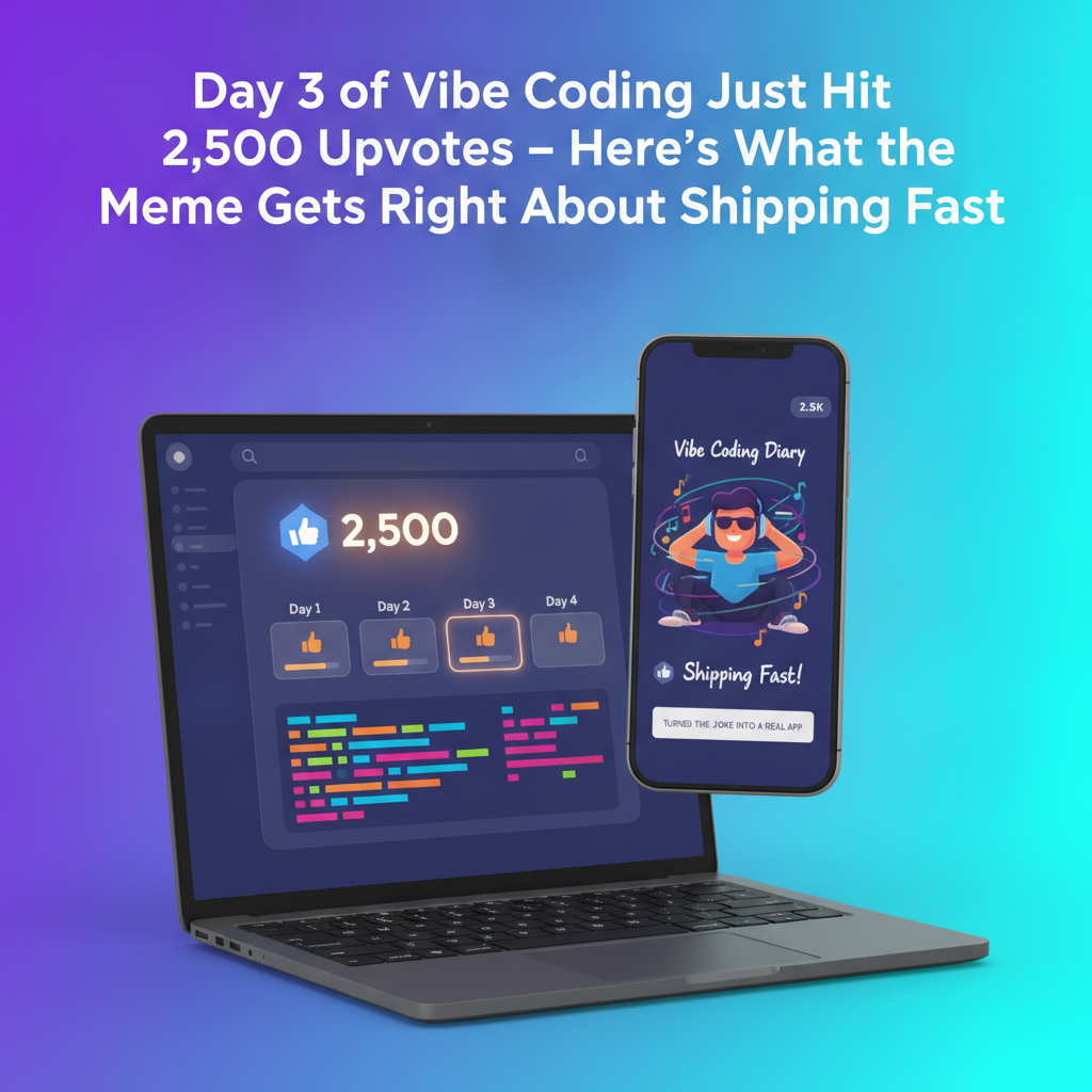 Day 3 of Vibe Coding Just Hit 2,500 Upvotes - Here's What the Meme Gets Right About Shipping Fast