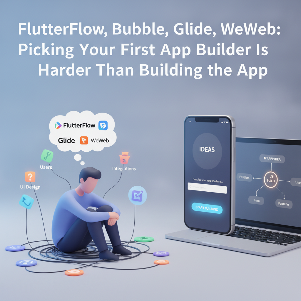 FlutterFlow, Bubble, Glide, WeWeb: Picking Your First App Builder Is Harder Than Building the App
