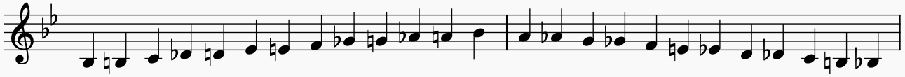 chromatic scale in B♭ major