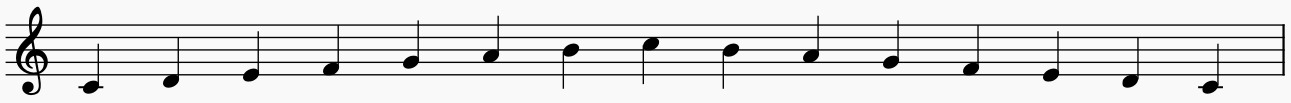 C major scale, ascending and descending