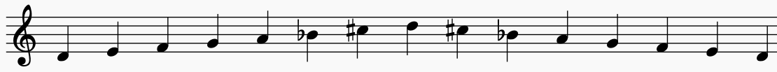 D harmonic minor scale