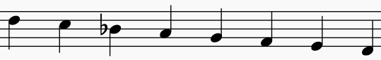 D melodic minor, descending