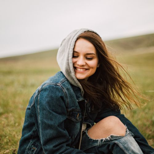 a girl smiling