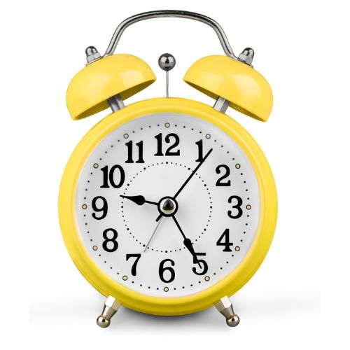 a yellow alarm clock