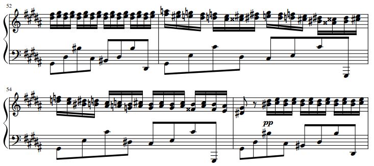 excerpt from Chopin's Etude in G Sharp Minor