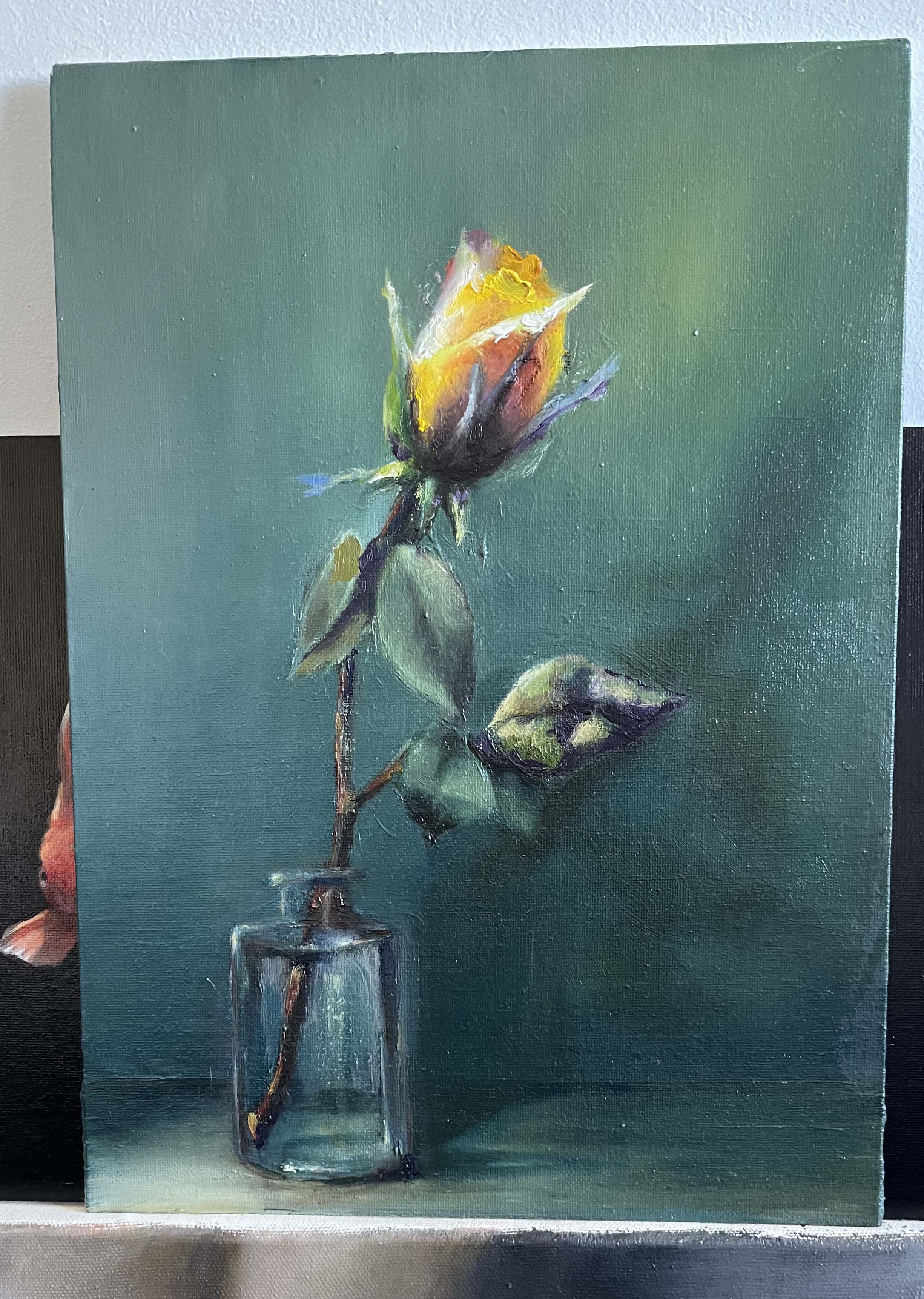 Yellow Rose - Oil on canvas board by Dylan Coppard, 2025, 14 x 10 inches, Still Life