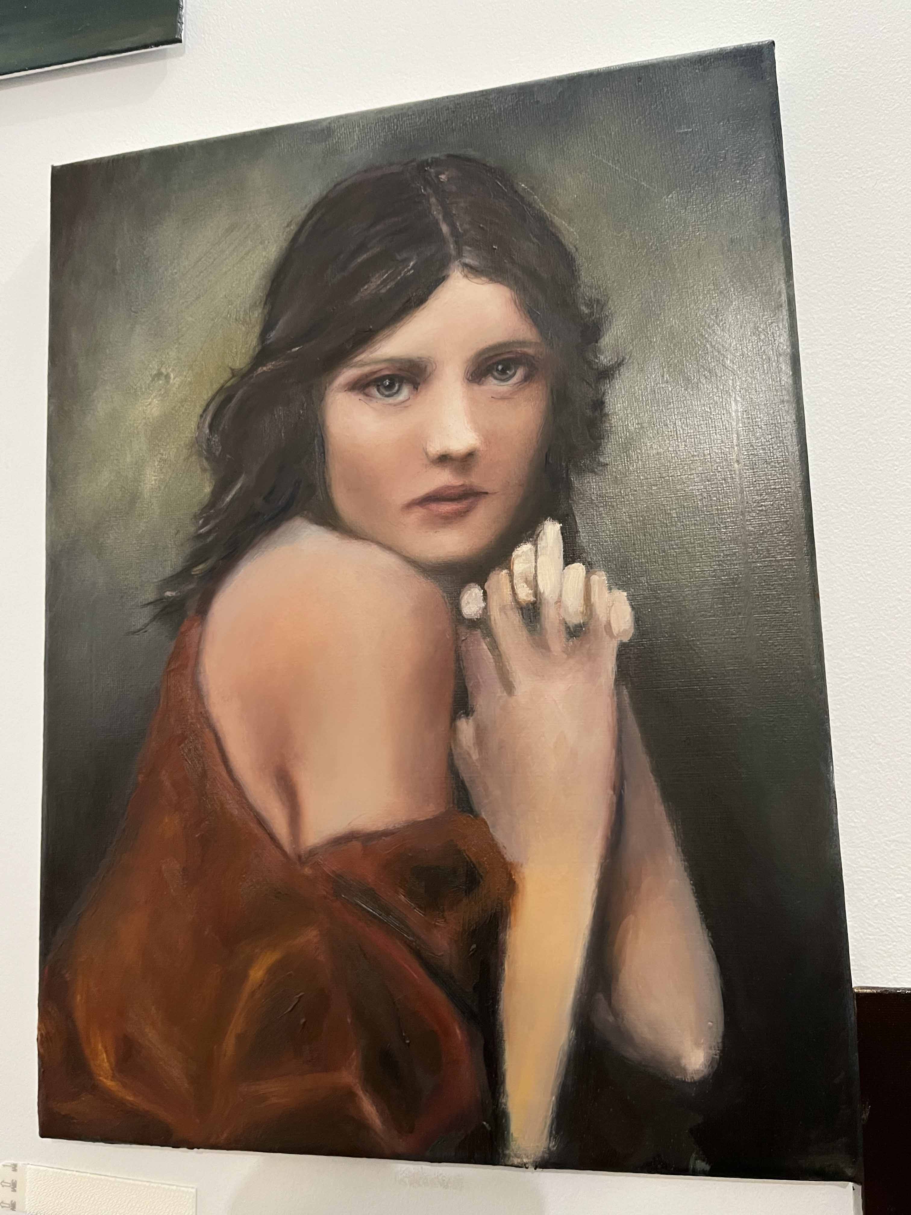 Maybelline - Oil on canvas by Dylan Coppard, 2025, 15 x 12 inches, Portrait