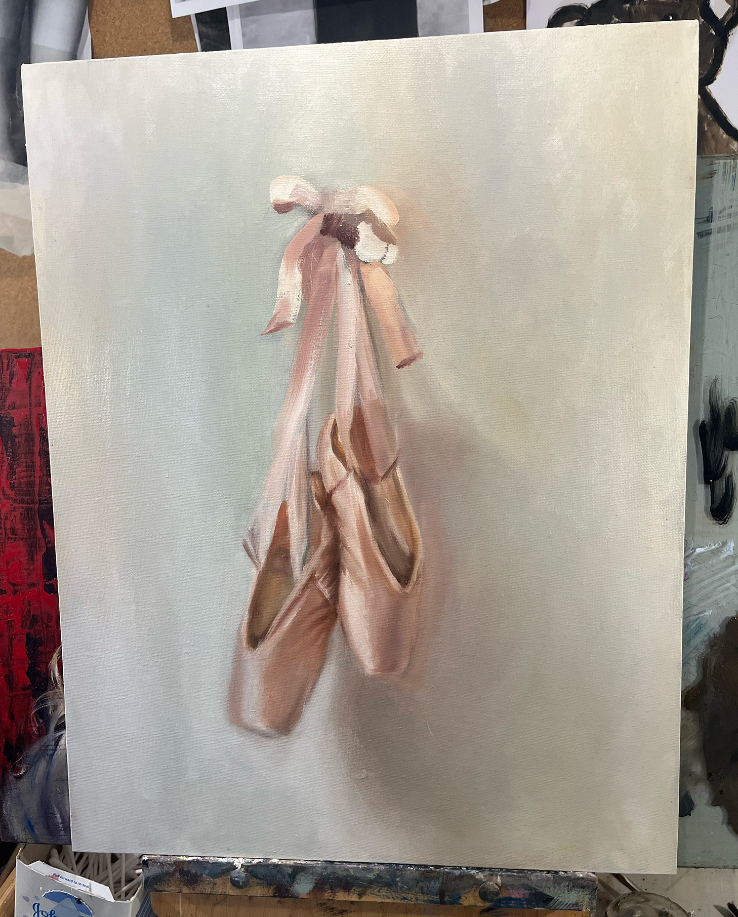 Shoes Off - Oil on canvas board by Dylan Coppard, 2025, 18 x 14 inches, Still Life