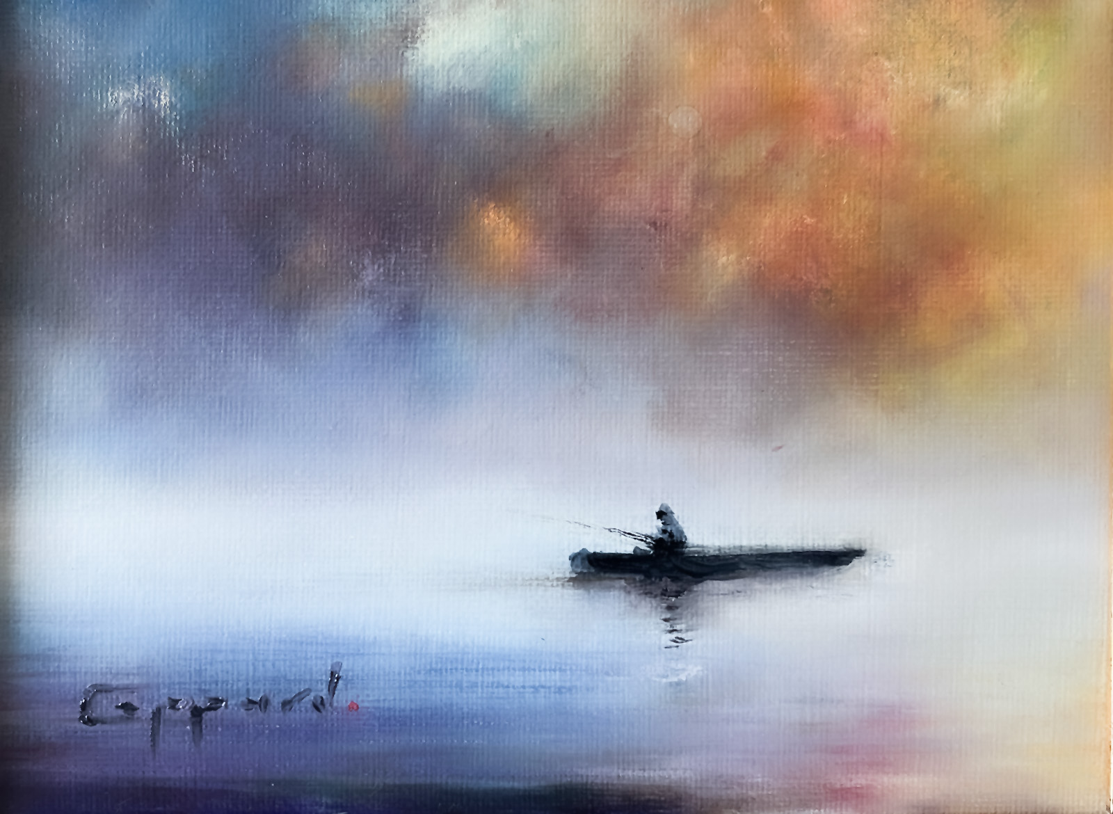Lost Fishing - Oil on canvas board by Dylan Coppard, 2025, 5 x 7 inches, Landscape