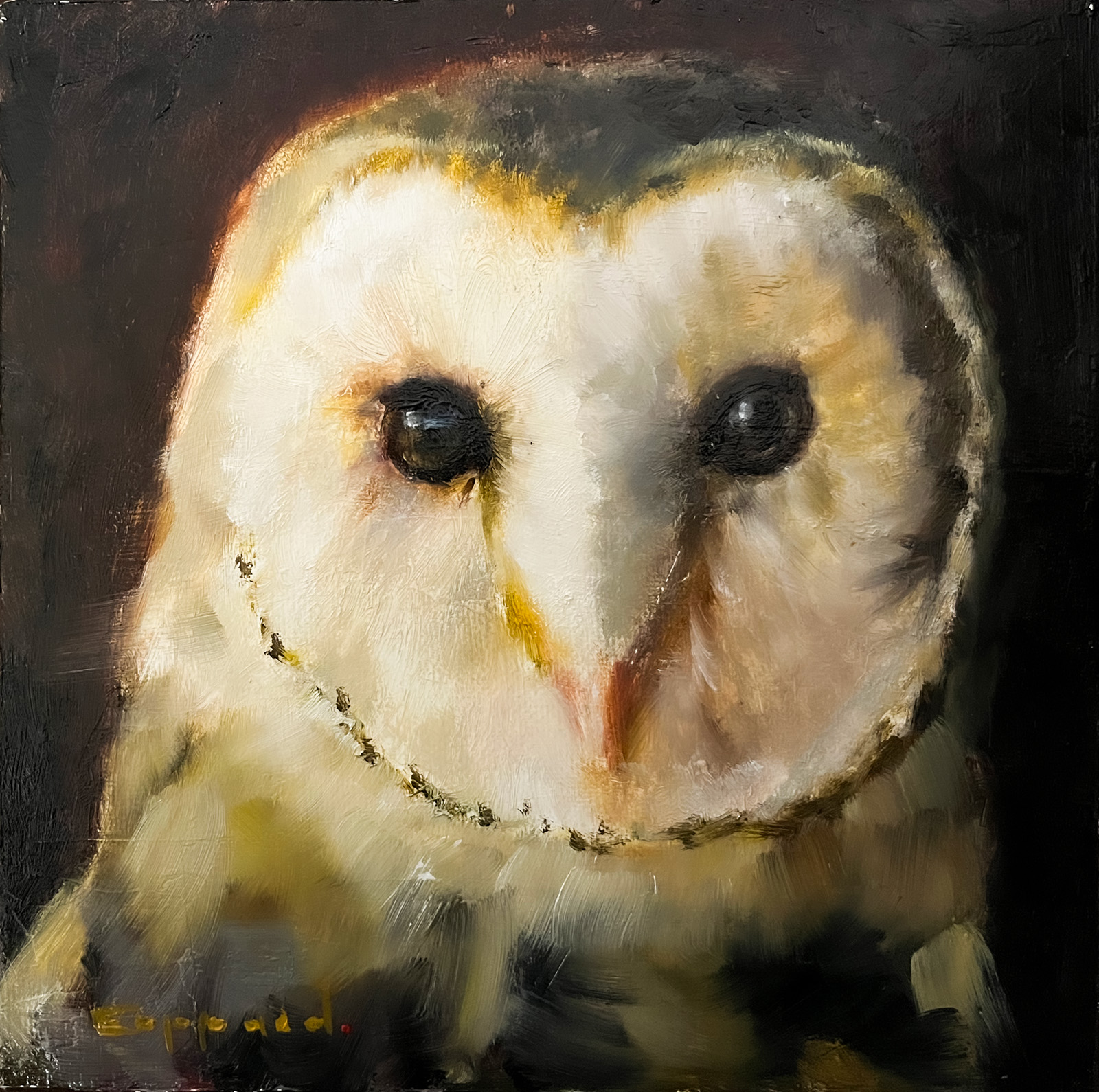 Who? - Oil on canvas board by Dylan Coppard, 2024, 8 x 8 inches, Nature
