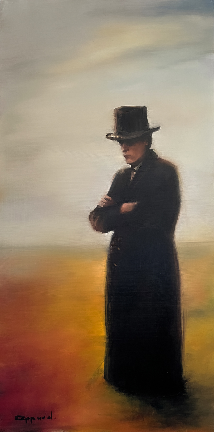 Robert Ford - Oil on canvas board by Dylan Coppard, 2024, 19.5 x 10 inches, Figurative