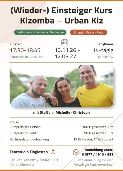 (Wieder-) Einsteiger Kurs Kizomba – Urban Kiz