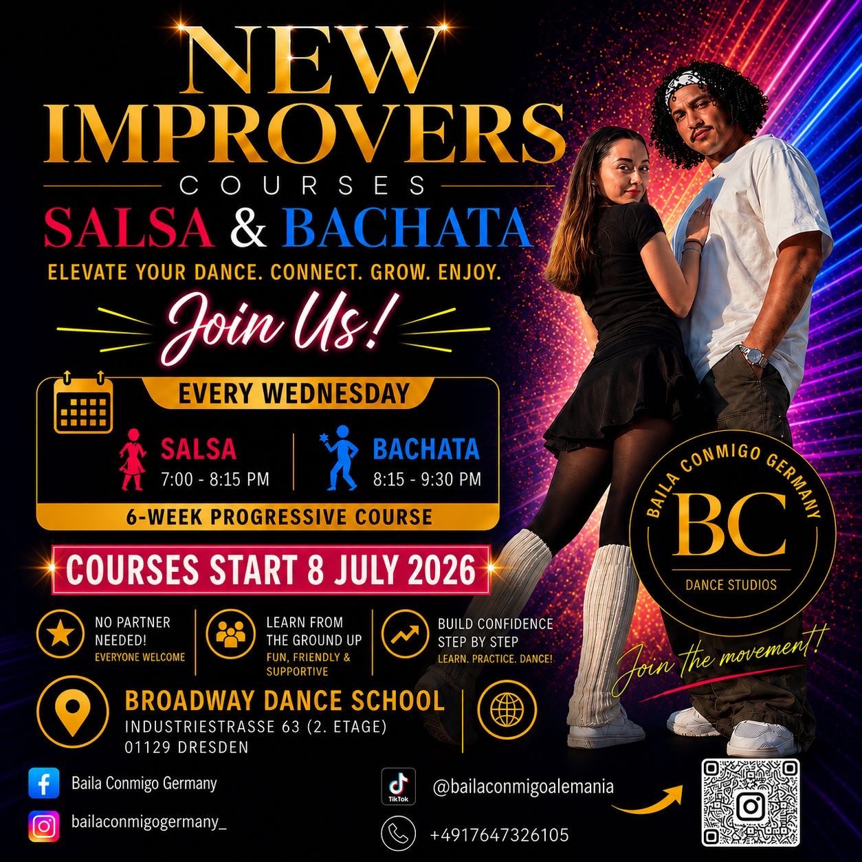 Neue Improver Kurse Salsa&Bachata