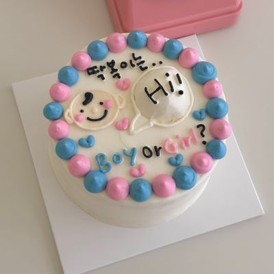젠더리빌 케이크 이미지