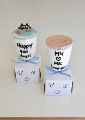 와인잔 케이크 이미지
