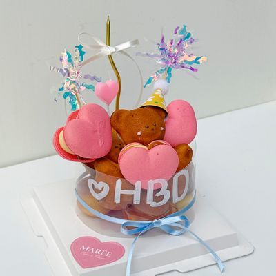 곰들렌케이크 + 하트 마카롱 이미지