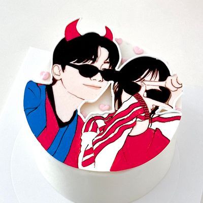 캐리커처 케이크 이미지