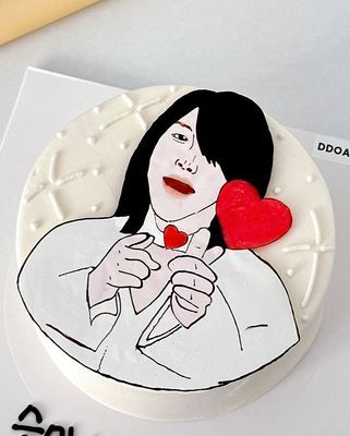 초콜릿 그림 케이크 이미지