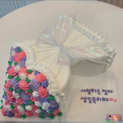 꽃다발 케이크 이미지