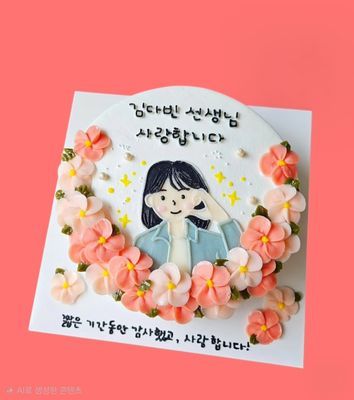 꽃인물케이크 이미지