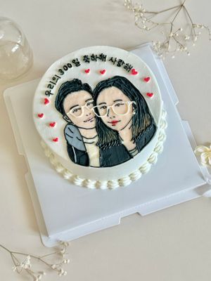 인물 드로잉케이크 이미지