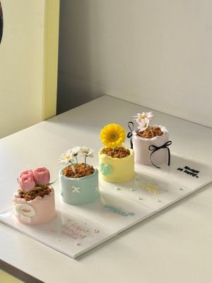 플라워 화분 케이크 이미지
