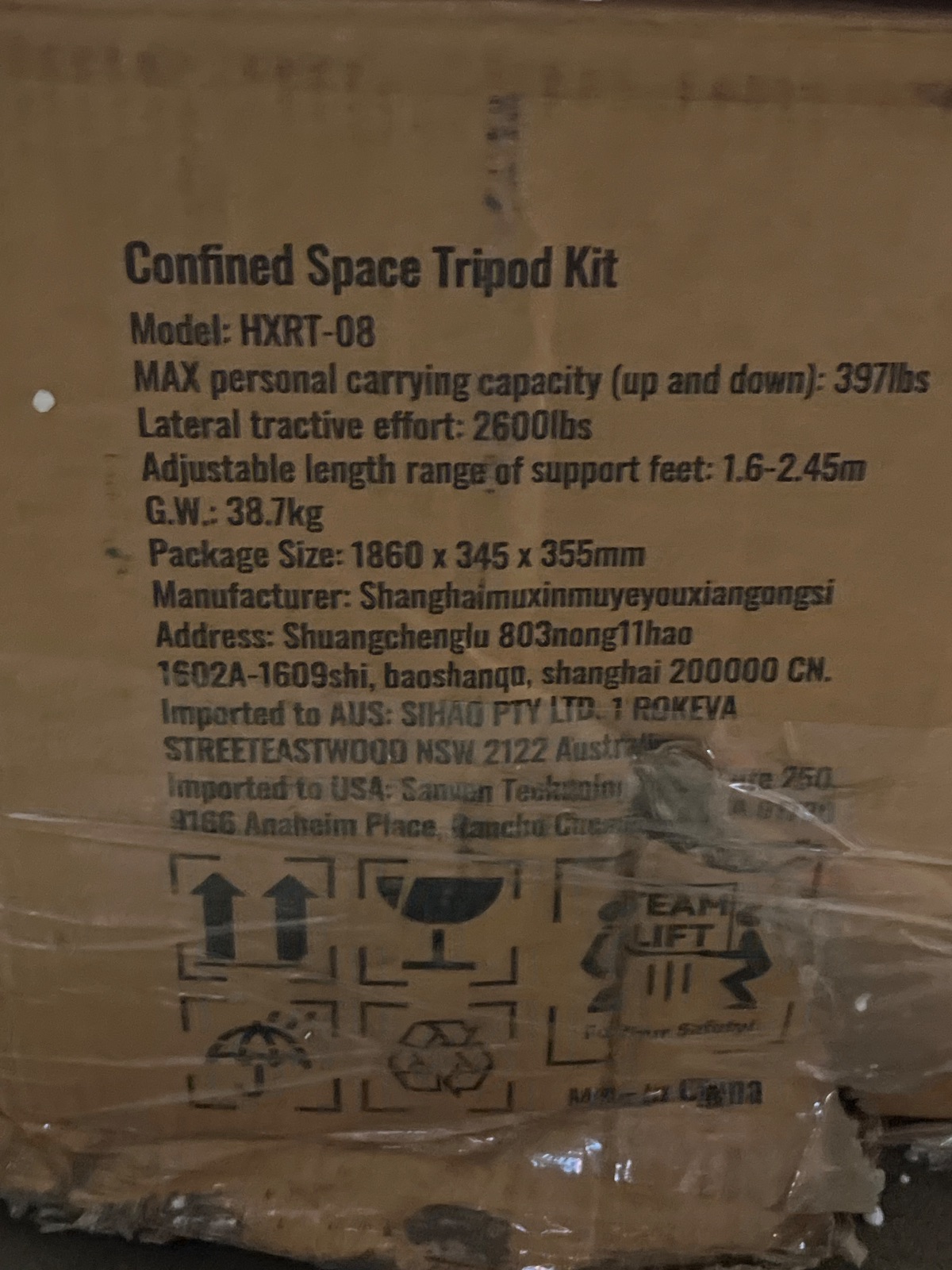 VEVOR Confined Space Rescue Tripod Davit Arm System Open Box As-Is detail photo 10