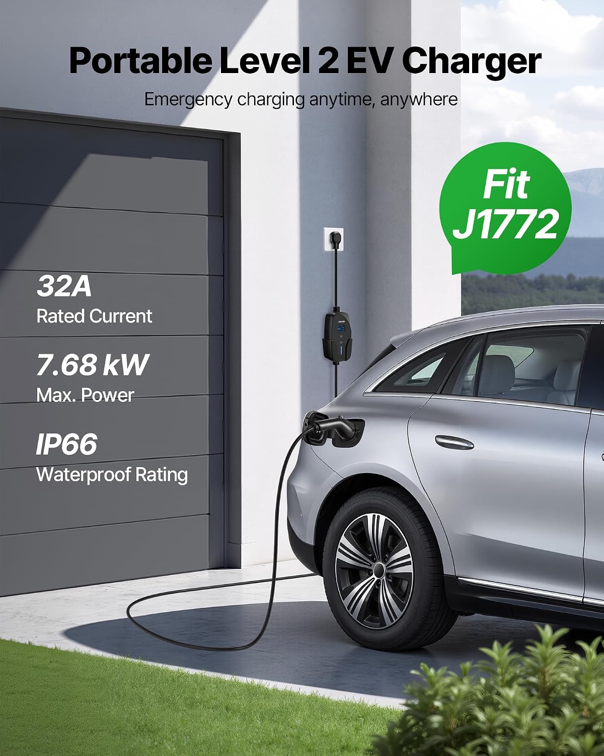02921 VEVOR Level 1/2 Portable Electric Vehicle Ch detail photo 2