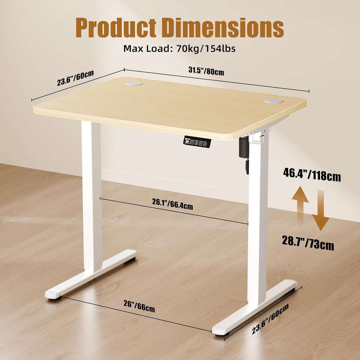 02891 BSQ Electric Standing Desk ESD01-80A Adjusta detail photo 10