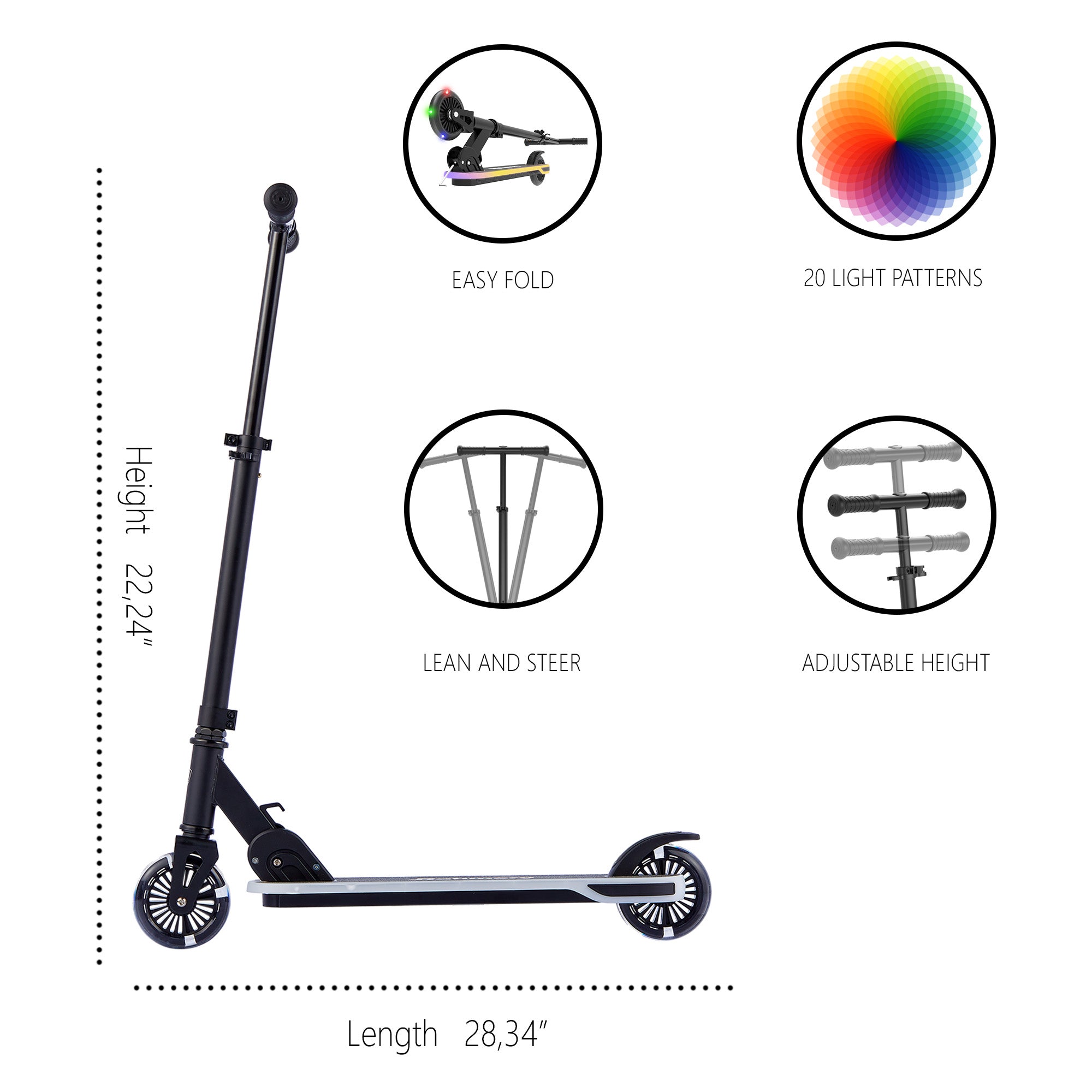 03512 Rahmory Kids Scooter with LED Light Up Wheel detail photo 4