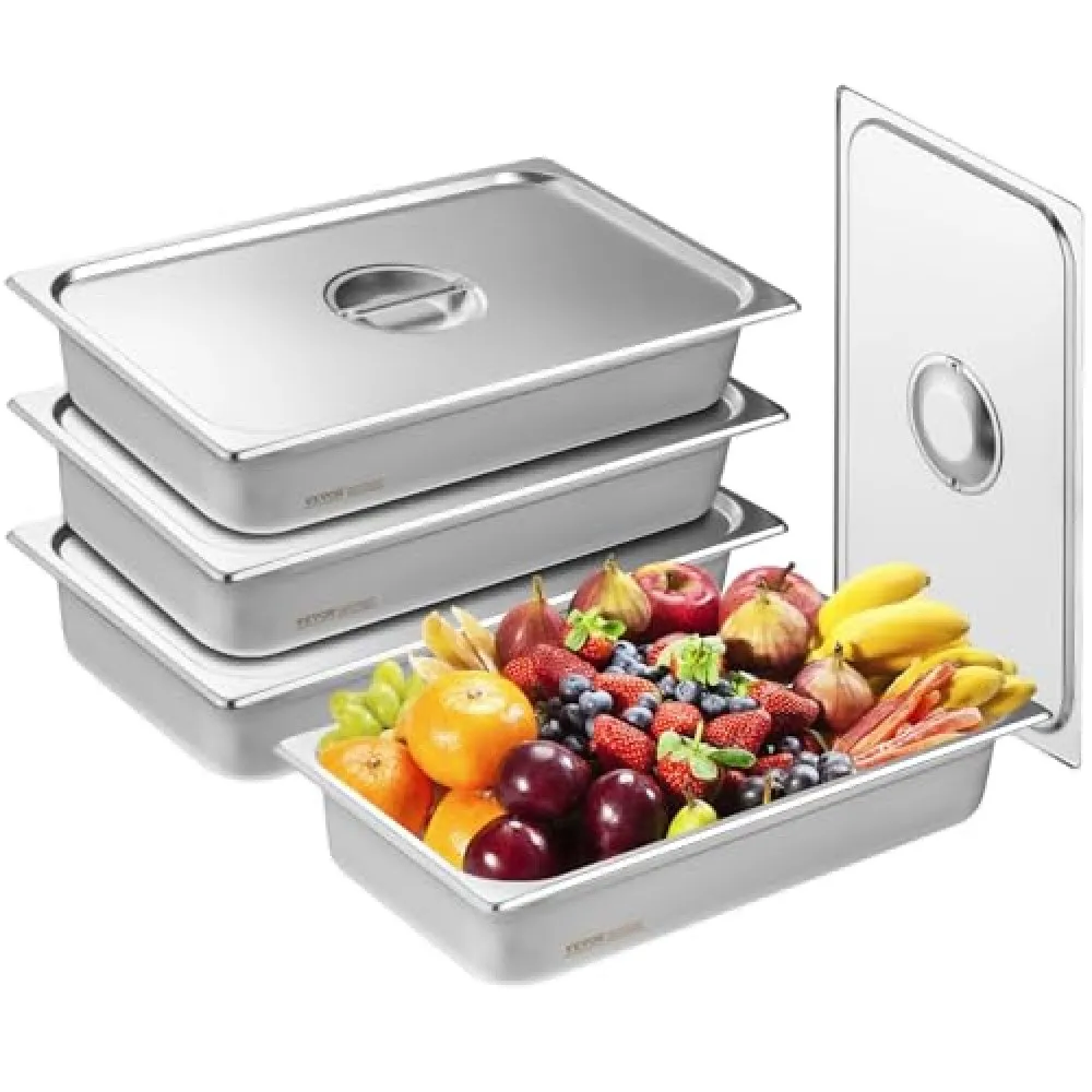 03018 VEVOR Stainless Steel Hotel Pan GN Pan With, stock photo — view 1