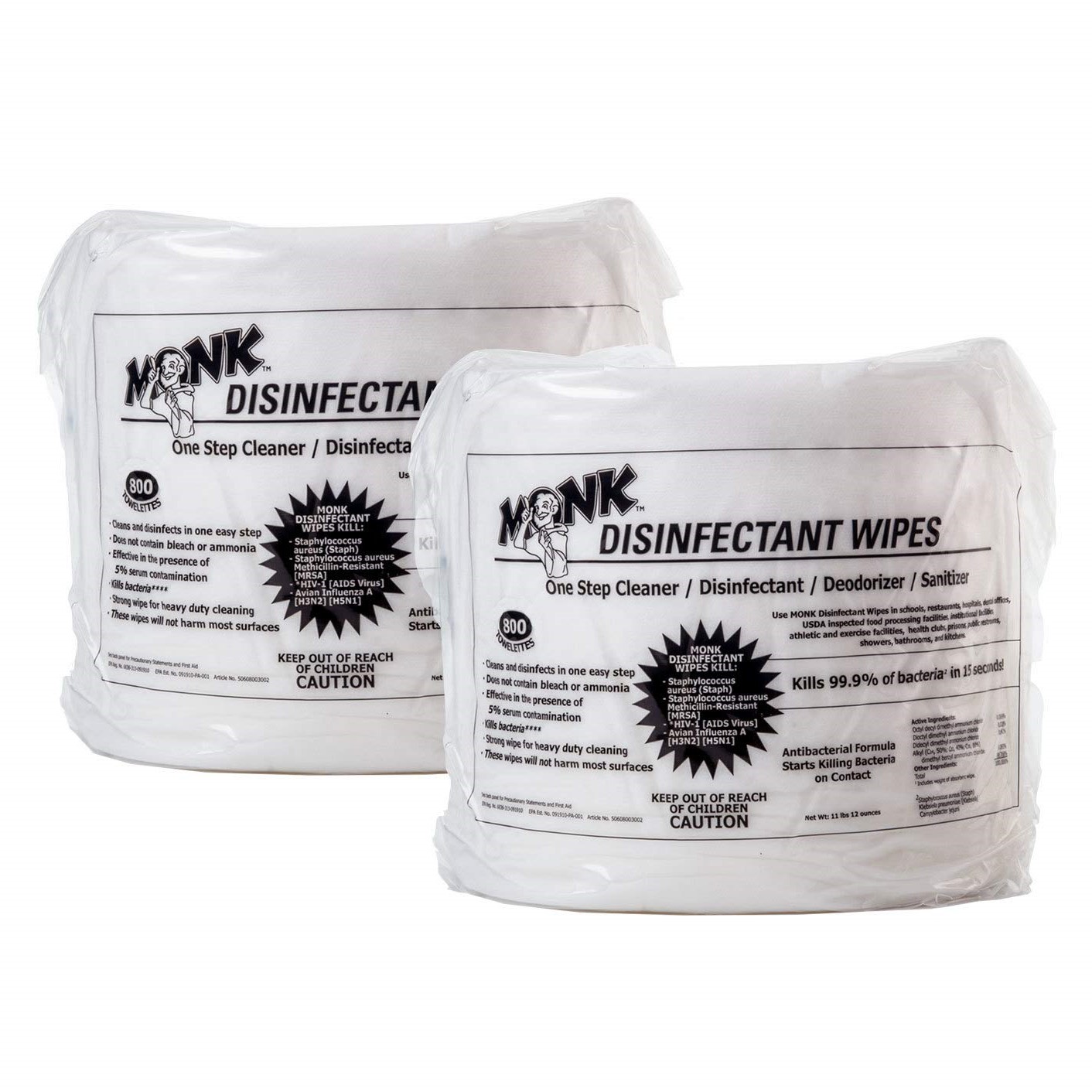 03436 MONK Disinfectant Wipes Refill Rolls 800 Cou detail photo 2