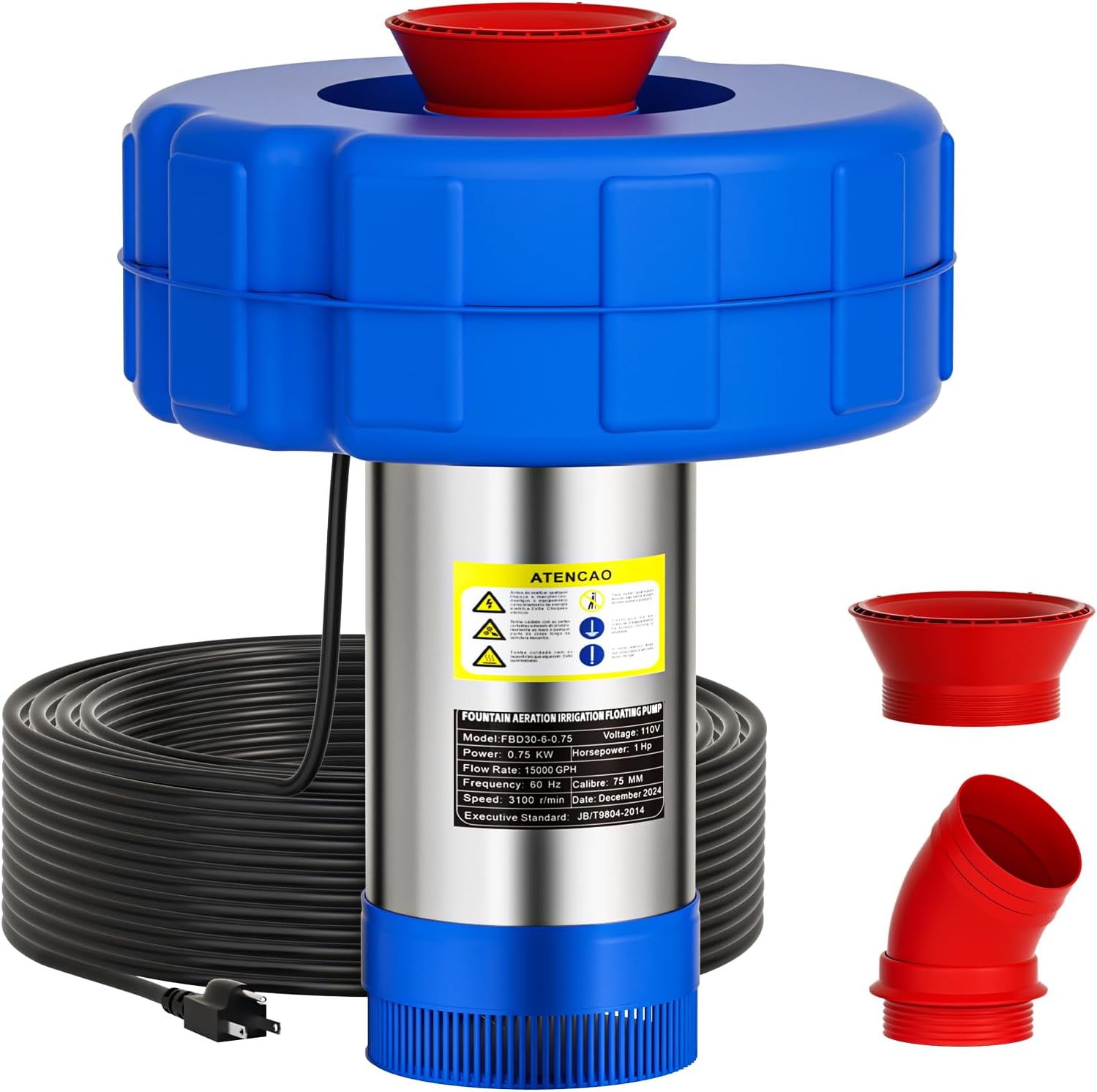 BOFEKTE Pond Fountain Aerator Water Pump with Float and Anchor Ropes, stock photo — view 1