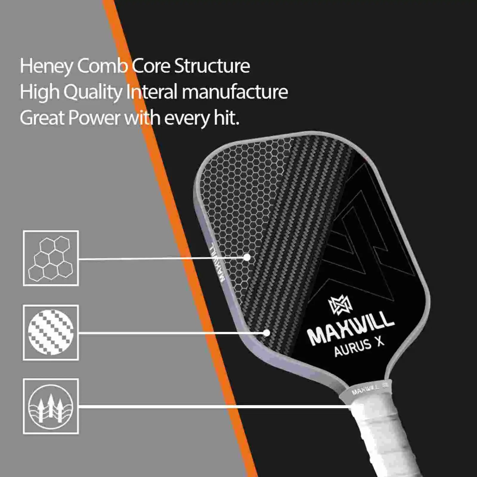 02875 MAXWILL Aurus X Pickleball Paddle MARX2F Spo detail photo 5
