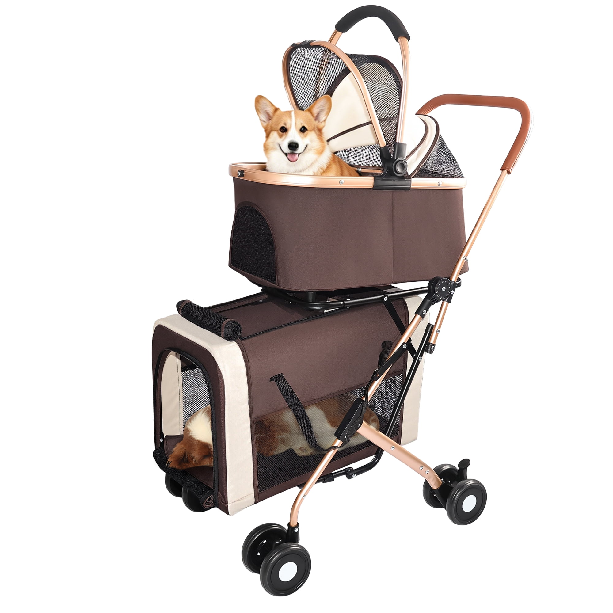 03342 Double Pet Stroller 2 Tier Dog Cat Foldable, stock photo — view 1