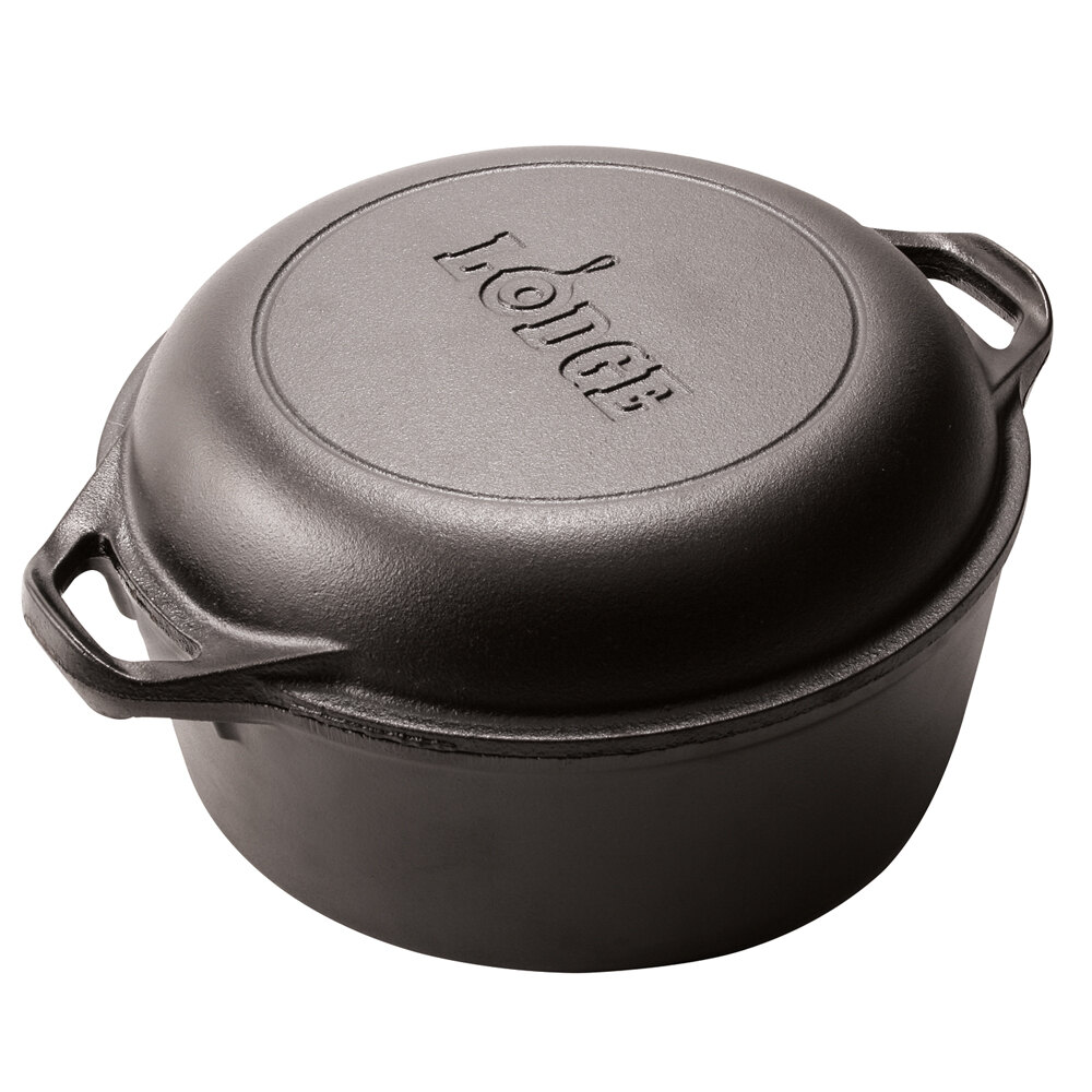 02890 Lodge 5 Quart Cast Iron Double Dutch Oven Co detail photo 2
