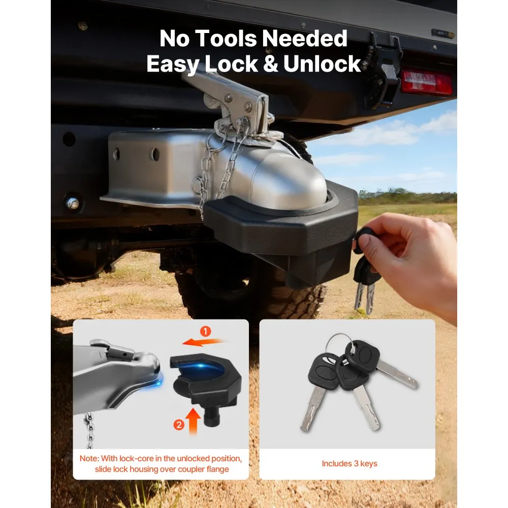 02936 VEVOR Trailer Coupler Lock Heavy Duty Univer detail photo 5