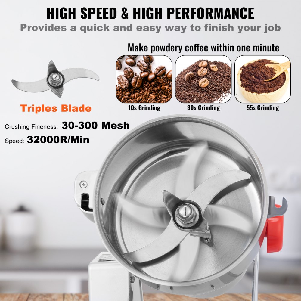 02577 VEVOR Electric Grain Grinder 2500g Swing Typ detail photo 4