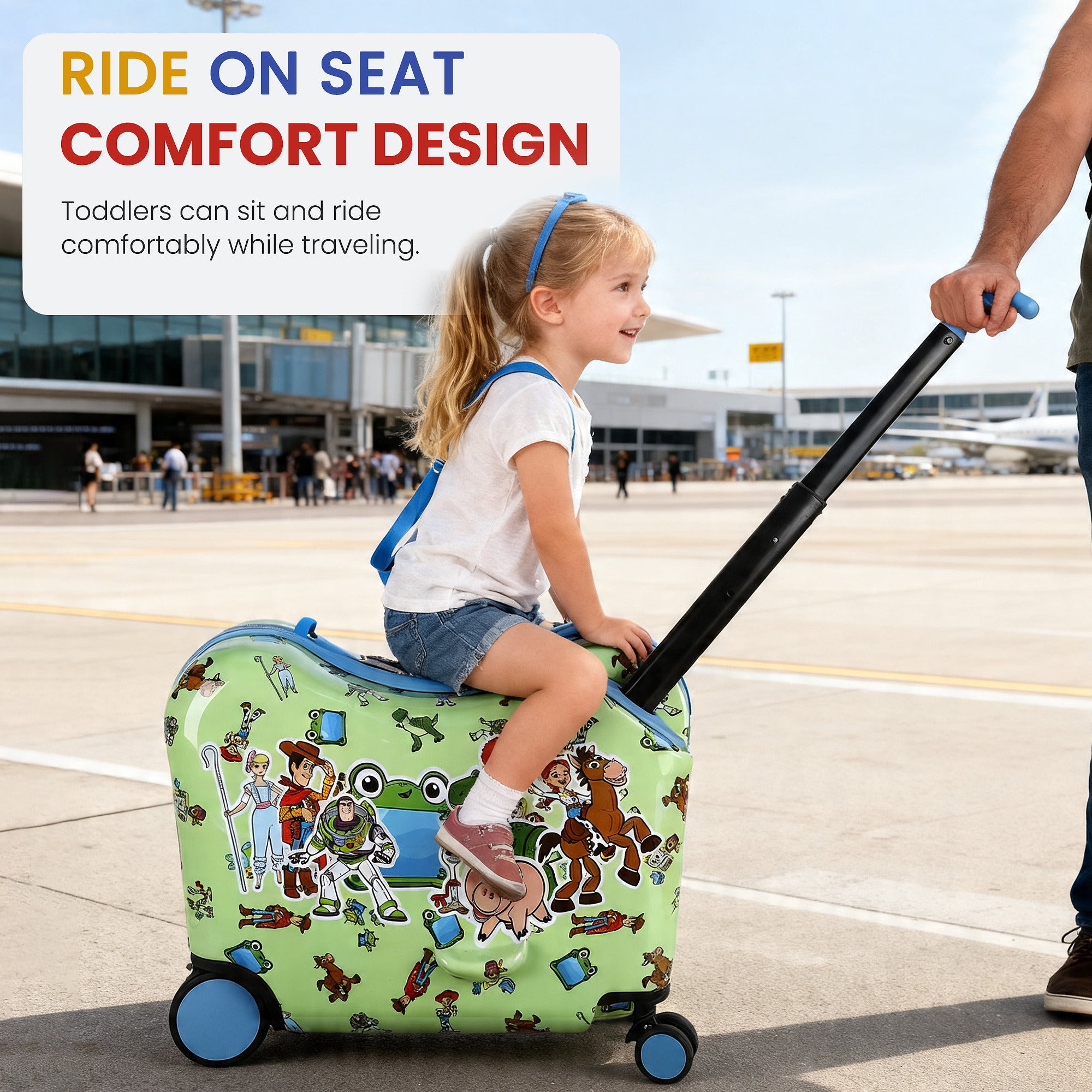 Bioworld Toy Story Kids Ride-On Luggage Case Green Storage Bag detail photo 8