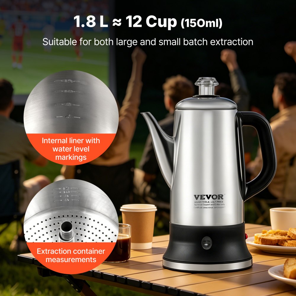02941 VEVOR Stainless Steel Coffee Maker SFC18100S detail photo 2