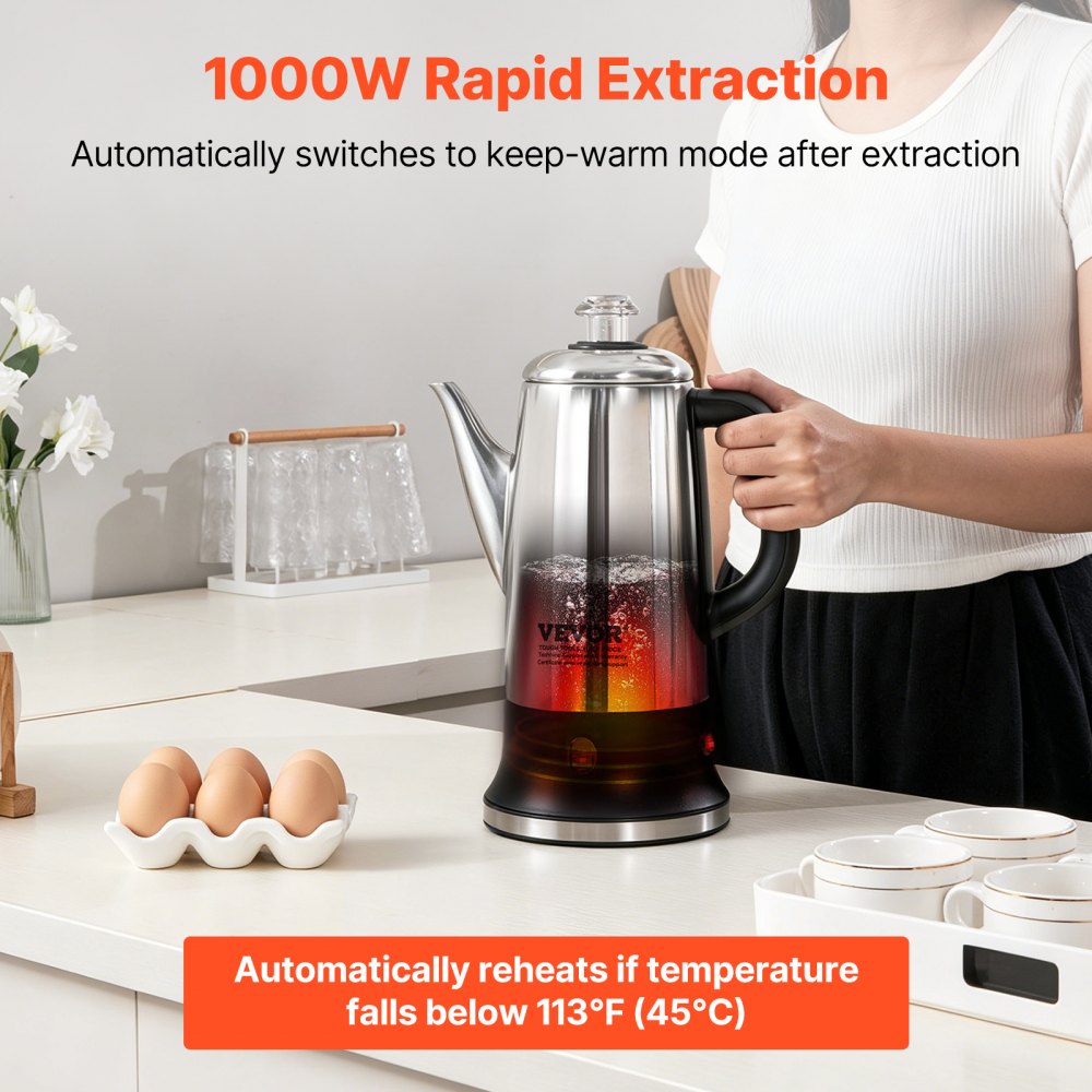 02941 VEVOR Stainless Steel Coffee Maker SFC18100S detail photo 3