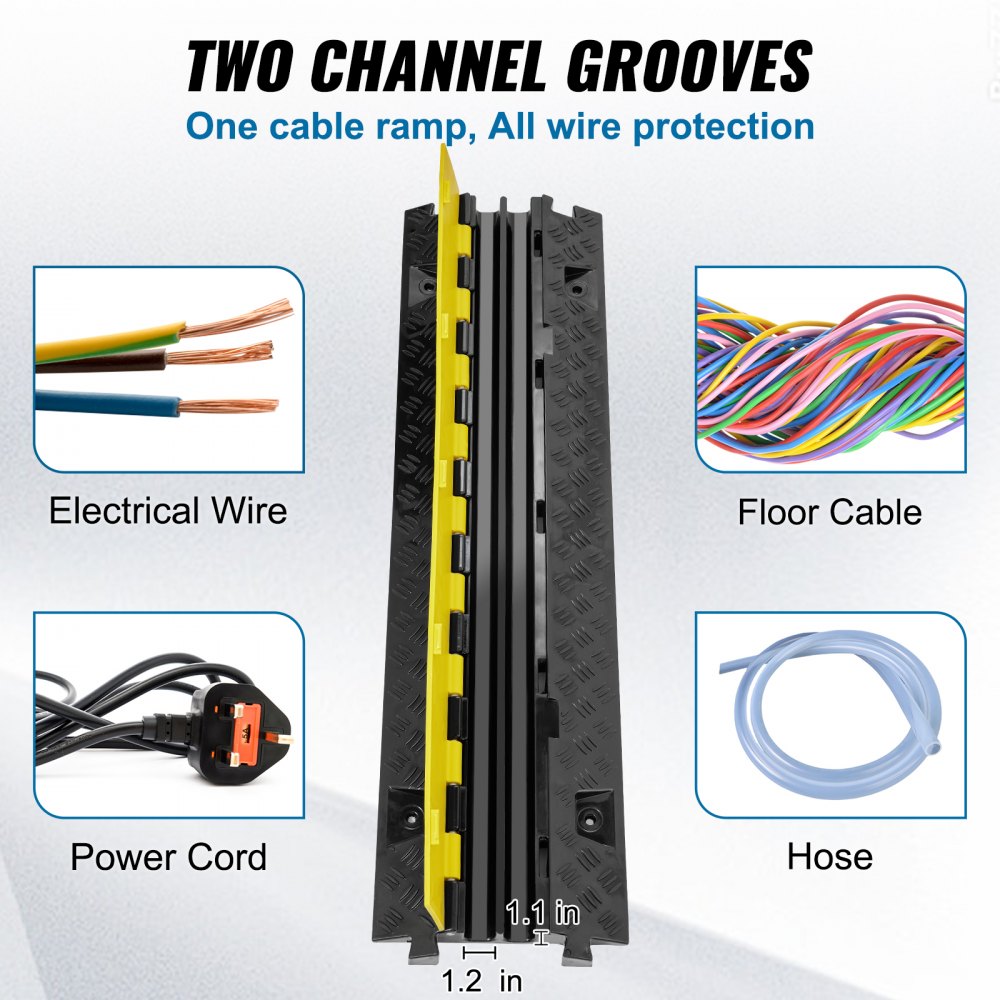 03141 VEVOR Heavy Duty Cable Protector Ramp 2 Chan detail photo 3