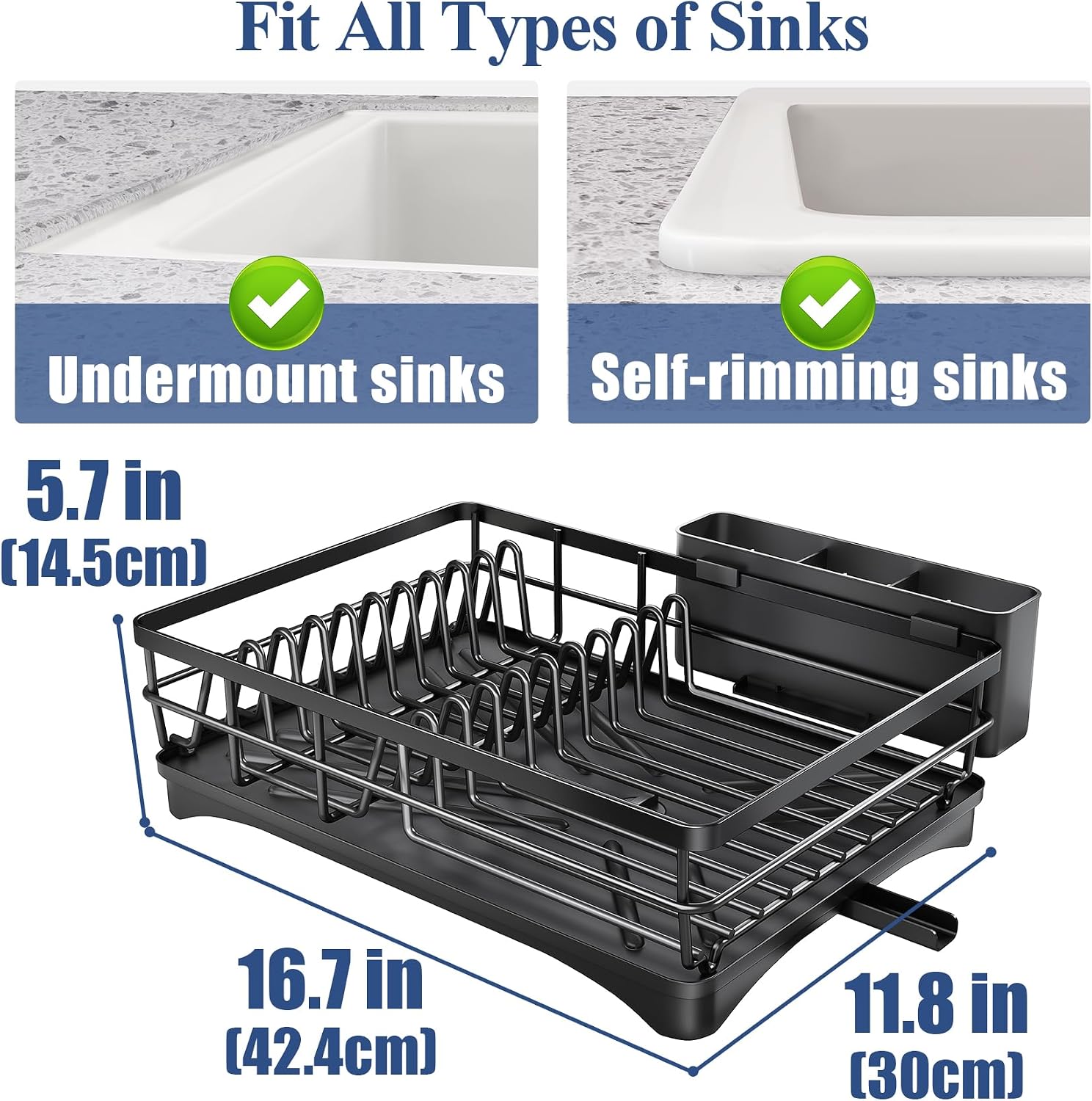 03520 SNTD Black Dish Rack For Kitchen Counter Mod detail photo 2