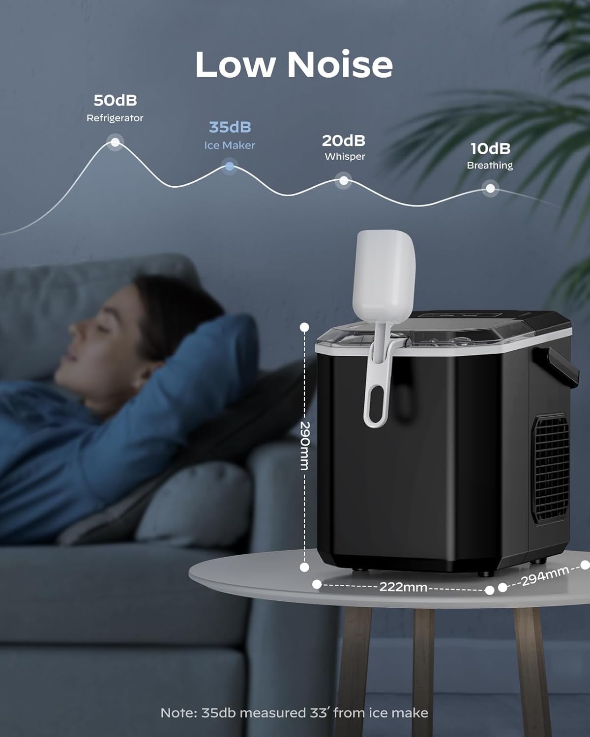 02874 Silonn Countertop Ice Maker SLIM21B Portable detail photo 6