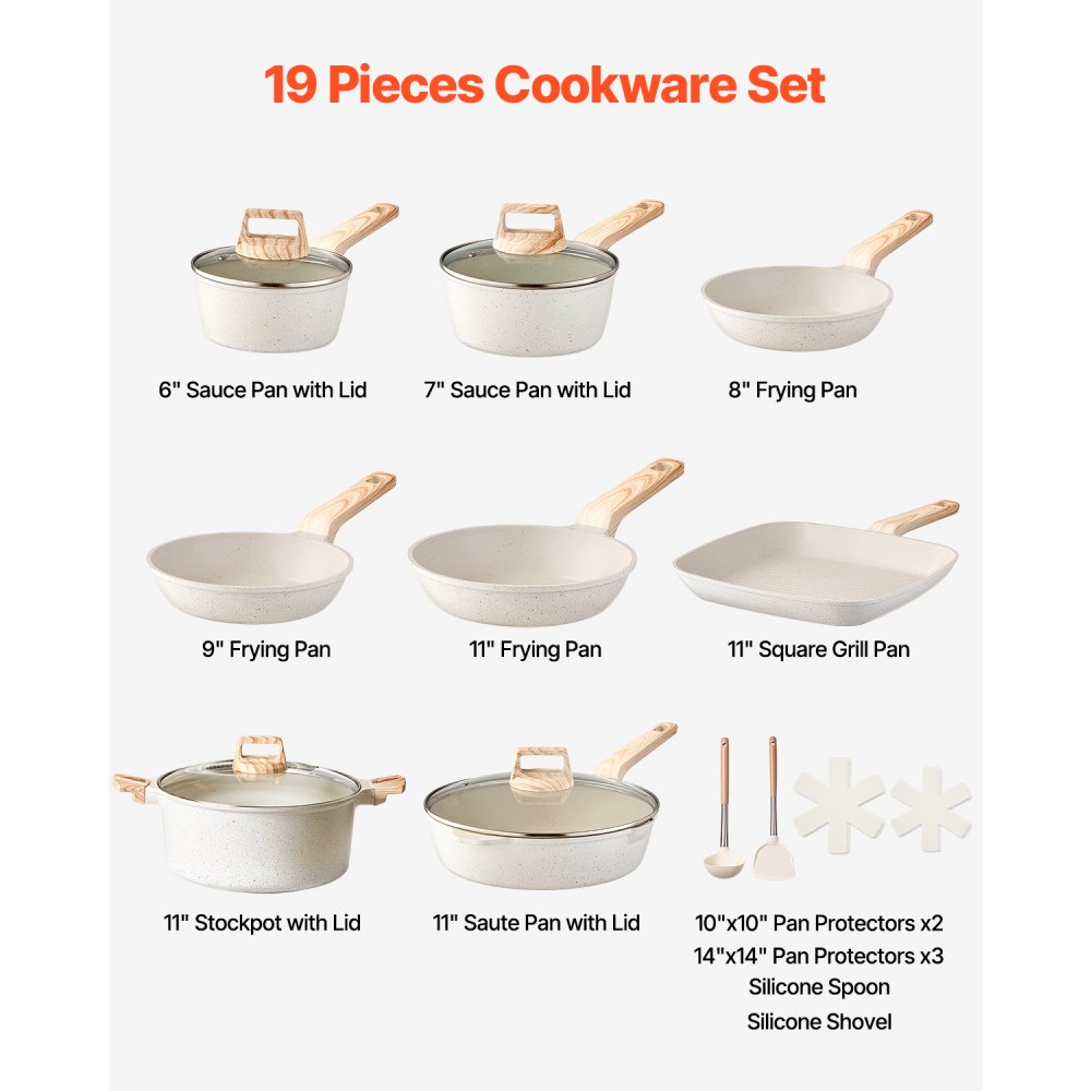 Bazova 24-PC Ceramic Nonstick Pots and Pans Set Cookware Collection detail photo 2