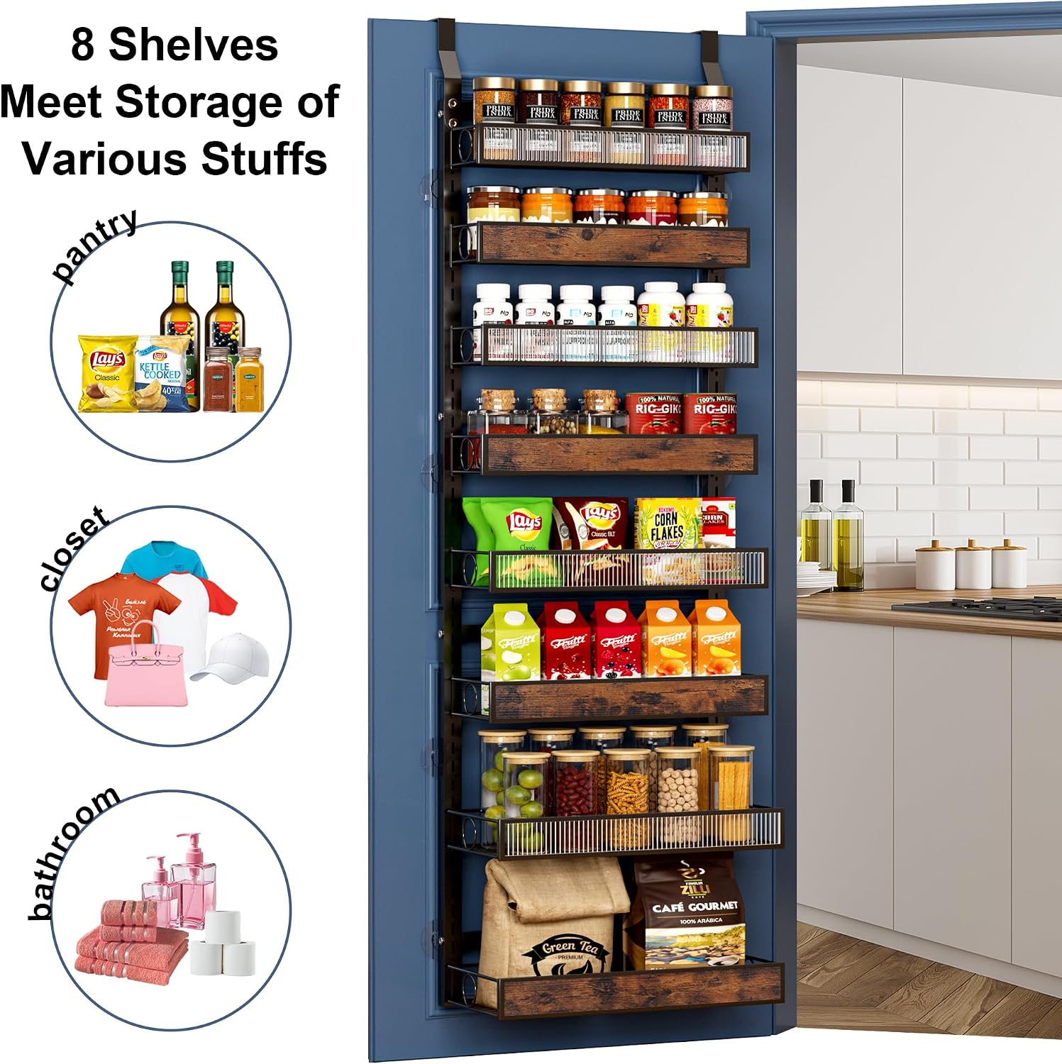 02886 Clothink 8 Tier Over The Door Pantry Organiz detail photo 7