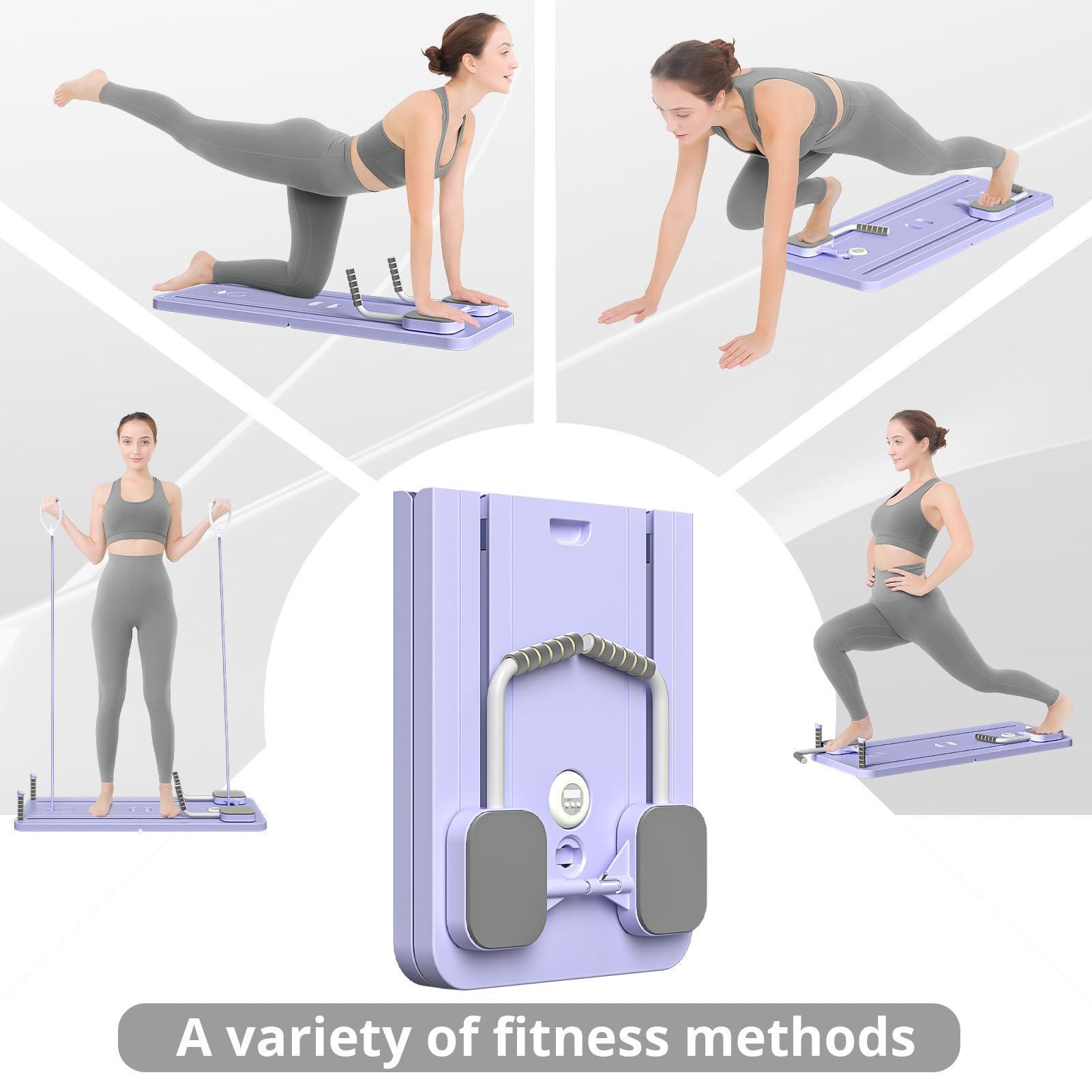 Multifunctional Pilates Board Upgraded Foldable Pilates Reformer Set for Home Workout detail photo 3